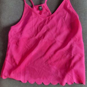 hot pink scalloped edge tank